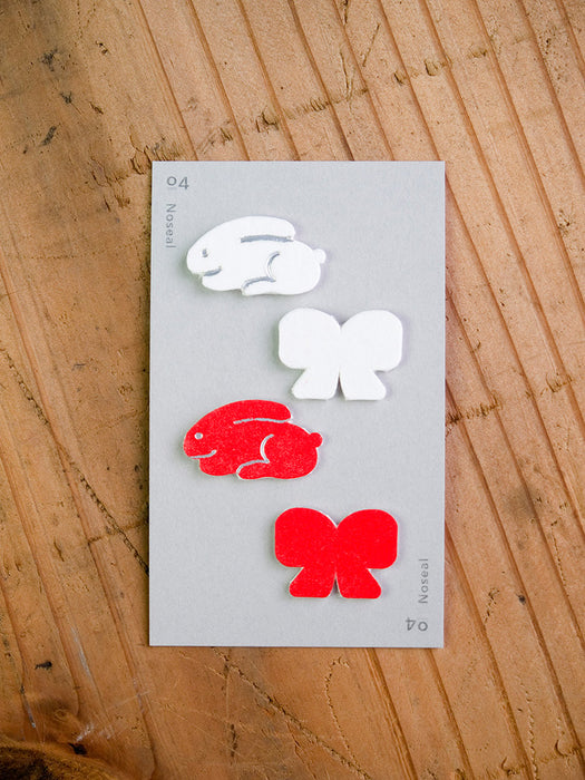 Kurashiki Design Noshiru 04 (ชุดสติ๊กเกอร์กระต่ายแดงขาว + ผีเสื้อ) 45420-04