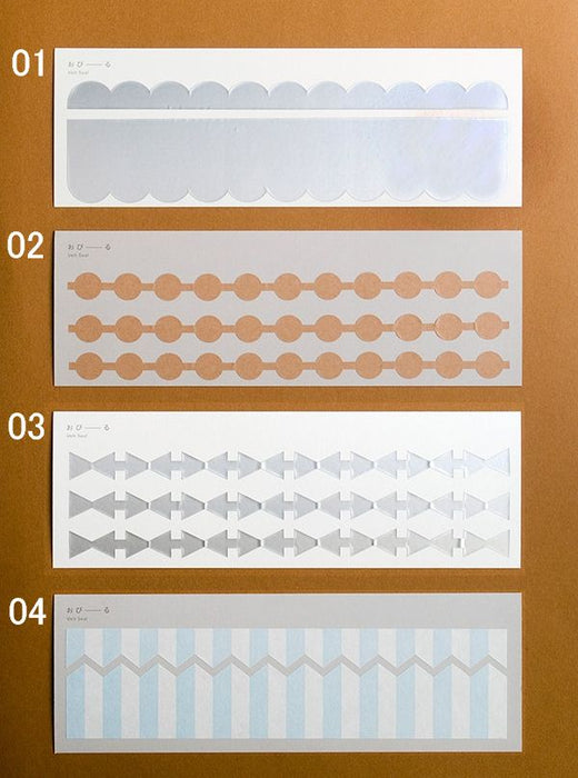 Kurashiki Design Obiru 04 (สติ๊กเกอร์ติดรั้วลาย/ฟ้าอ่อน x ขาว/4 ชิ้น) 45421-04