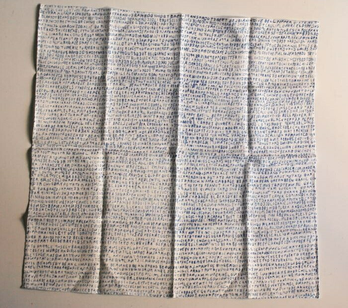 Kurashiki Design Mitsou Lin Furoshiki Lettres (Bleu)