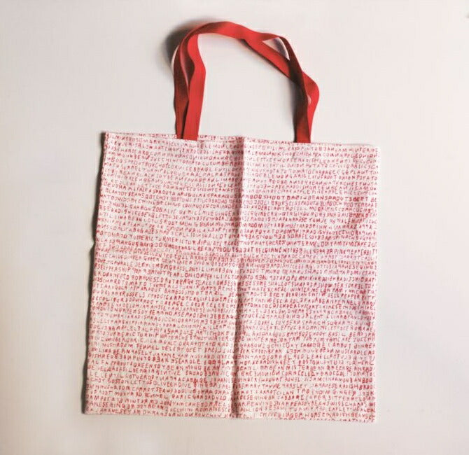 Kurashiki Design Mitsou Leinen quadratische Tasche Buchstaben (rot)