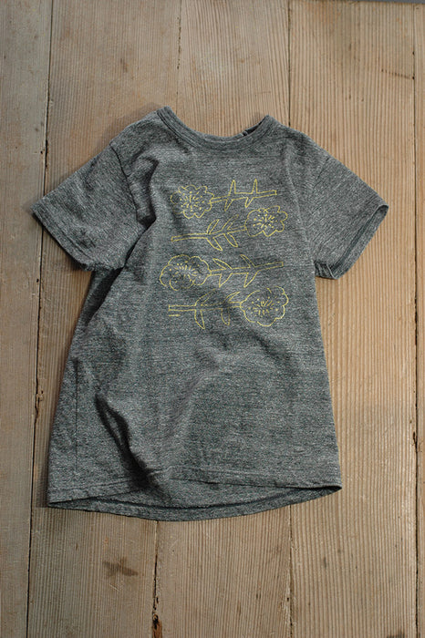 倉敷意匠 MIREI 半袖Tシャツ (杢グレー・S)花 98291-22