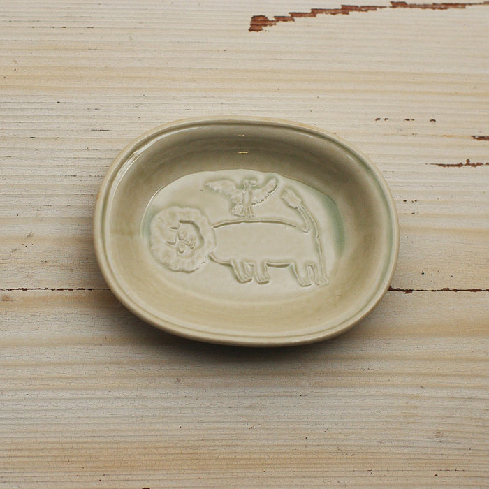 Rekaan Kurashiki Plat Kacang Bujur Bonbon Toraneko (Lion Beige)
