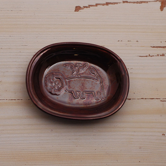 Kurashiki Design Toraneko Bonbon Ovaler Bohnenteller (Löwenbraun)