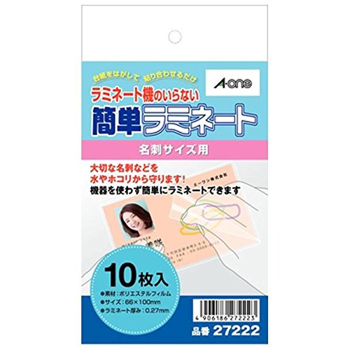 A-One Lot de 10 étiquettes de protection au format carte de visite facile à plastifier 27222