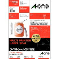 【楽天ポイント10倍】A-one ラベルシール プリンタ兼用 ハイグレードタイプ 76412 スリーエムジャパン 4906186764124