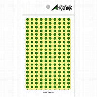 エーワン（A-one） カラーラベル 緑 丸型 5mmφ 9シート（1,800片） 07063