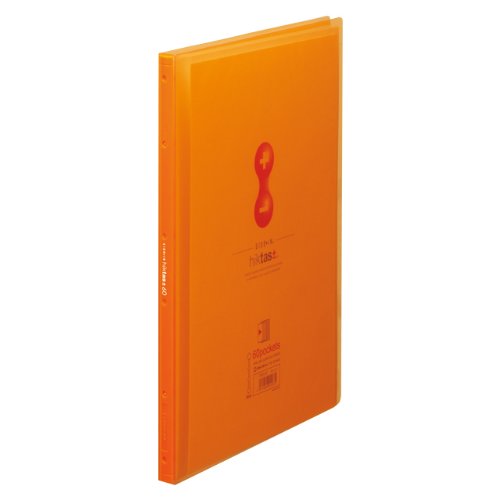 キングジム クリアーファイル サイドイン ヒクタス （透明） A4S 7187-3T オレンジ