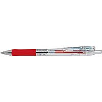 ゼブラ ノック式 タプリクリップボールペン 0.4mm 赤