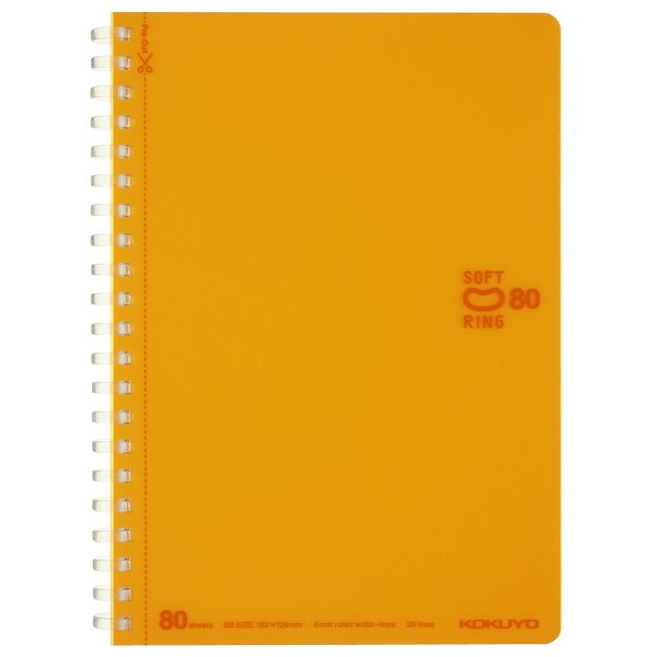 コクヨ KOKUYO ス-SV348BT-YR [ソフトリングドット B罫 80枚 B6 橙]