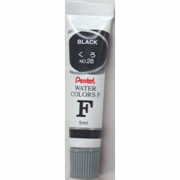 ぺんてる Pentel えのぐ エフ水彩ラミネートチューブ くろ WFR-T28
