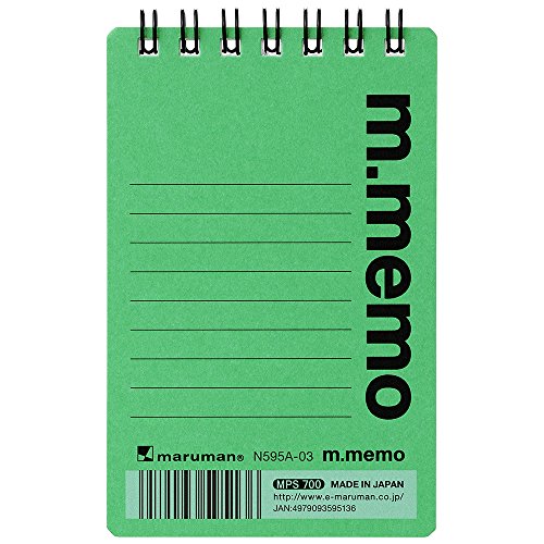 マルマン メモ エムメモ 6mm横罫 A7 グリーン N595A-03