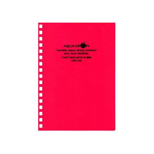 リヒトラブ ＡＱＵＡ ＤＲＯＰｓ ツイストリング ノート（Ａ６ 横罫）赤 Ｎ１６６５－３