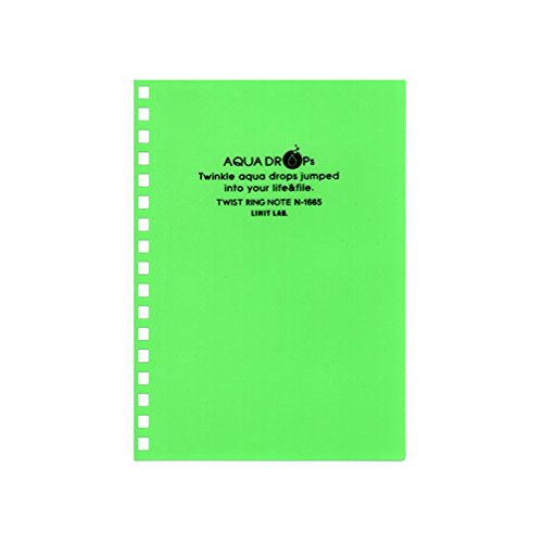 リヒトラブ ＡＱＵＡ ＤＲＯＰｓ ツイストリング ノート（Ａ６ 横罫）黄緑 Ｎ１６６５－６
