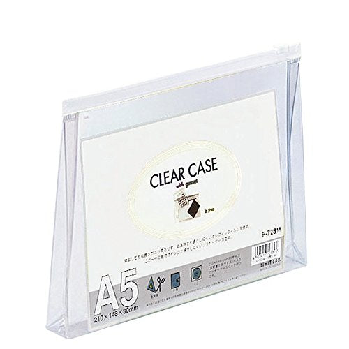 リヒトラブ クリヤーケース（ヨコ型） A5マチツキ 白 F72SM