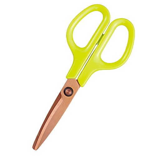 プラス ハサミ フィットカットカーブ 洗える チタン アップルグリーン 34-555