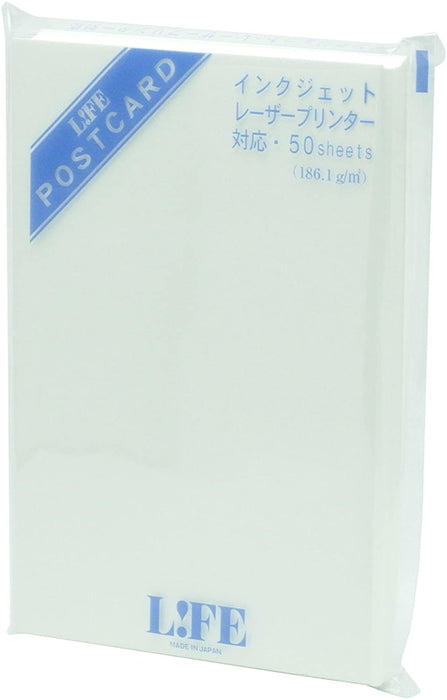 ライフ ポストカード ホワイト LiFE WA140A ライフ 4990168045011（5セット）