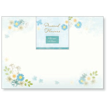 エヌビー　封筒　押し花ブルー 4406902 4905260713614（5セット）