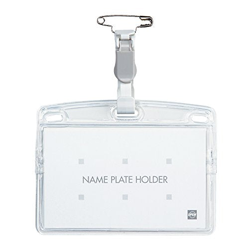 オープン タッグ名札 カラークリップ ソフトヨコ（名刺サイズ） 灰 NT-2-GY