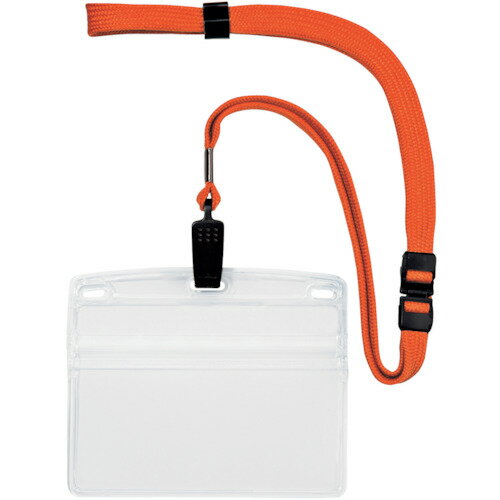 オープン工業 吊り下げ名札 ソフトケース クリップ式 横 特大   橙 nl-21p-rg オープン工業 4970115564246