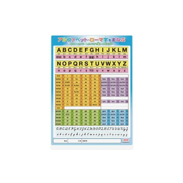 NEW アルファベットローマ字下敷き　学習下敷きシリーズ　B5判　共栄プラスチック　67-NO8300-B5-2 共栄プラスチック 4963346116742