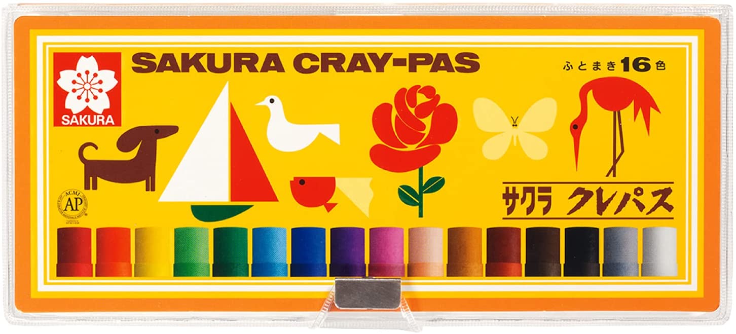 サクラクレパス クレパス太巻 16色 LP16S ソフトケース入 — オフィスジャパン