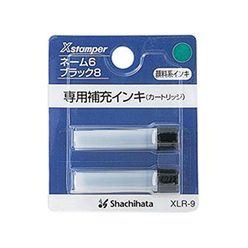 shachihata補充墨水（名稱6對名稱名稱6 Ca CA簿記踩踏板）綠色XLR-9