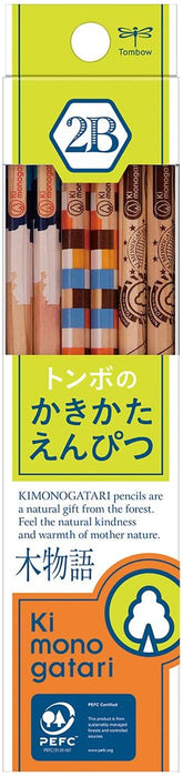 トンボ鉛筆 かきかたえんぴつ 木物語02黄緑2B KB-KF02-2B トンボ鉛筆 4901991020915
