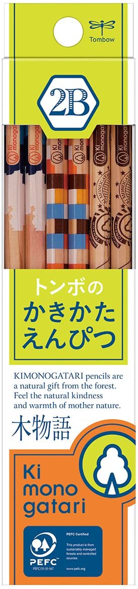 トンボ鉛筆 かきかたえんぴつ 木物語02黄緑2B KB-KF02-2B トンボ鉛筆