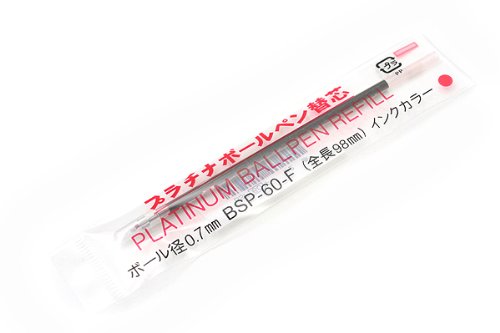 PLATINUM/プラチナ萬年筆 ボールペン替芯 アカ BSP-60- F0.7 #2 赤 プラチナ萬年筆 4977114402111