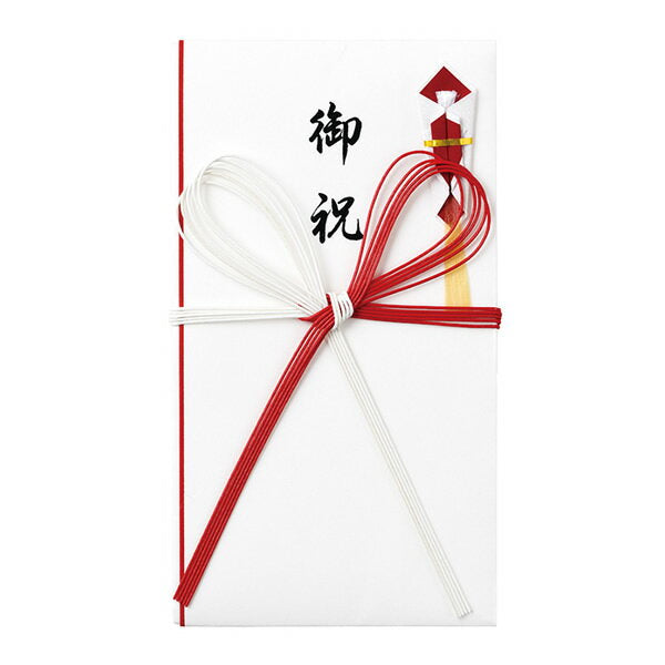 マルアイ コットン 祝金封 赤白5本花結び 御祝 キ-CH107 マルアイ 4902850410014