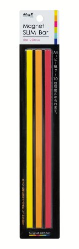 マグエックス マグネットスリムバー 220mm 3色(黄・桃・橙)(3本入) マグエックス 4535627108885