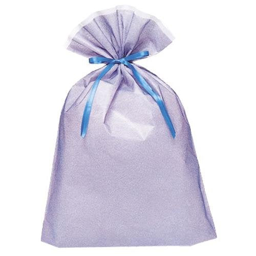 T-2274-LL　包むファクトリー シンテックス巾着BAG マチ付 ブルー LL 包む 4512427227466（5セット）