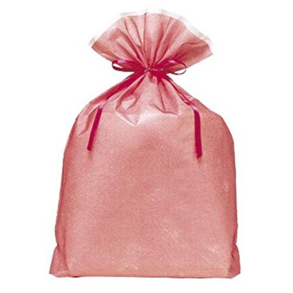 T-2275-LL　包むファクトリー シンテックス巾着BAG マチ付 ピンク LL 包む 4512427227565（5セット）