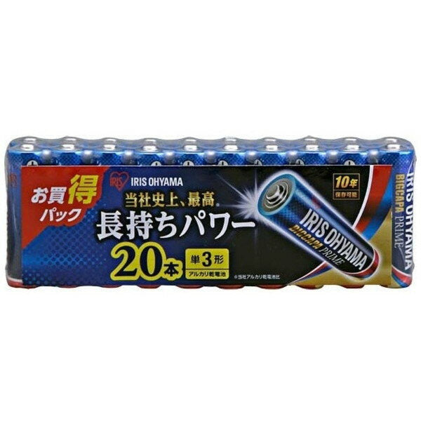 IRIS alkaline battery AA type 3 type LR6BP/20P Iris Ohyama 496757635348