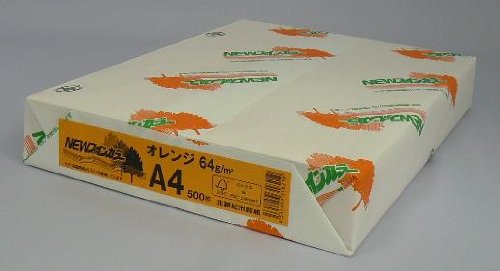 紀州製紙 ニューファインカラー a4 オレンジ   北越コーポレーション 4535449318219