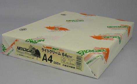 newファインカラー a4 ライトクリーム   北越コーポレーション 4535449323213