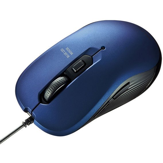 Sanwa Bekalan Blue Wired Blue Mouse Blue MA-BL114BL Sanwa Supply 4969887695074