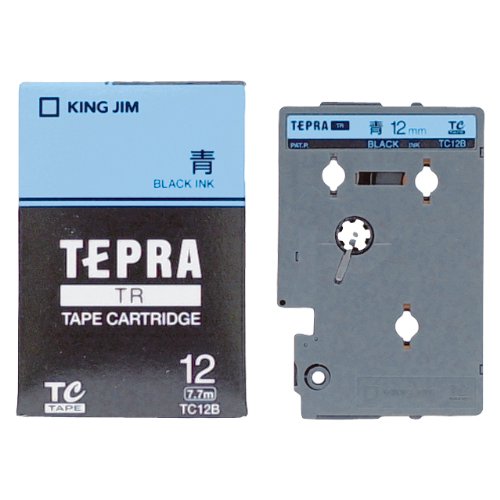 キングジム テープカートリッジ テプラTR 12mm TC12B 青