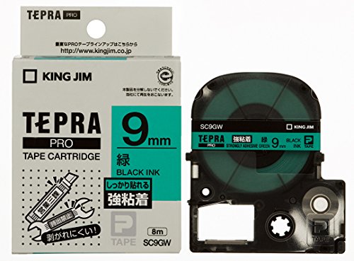 キングジム テープカートリッジ テプラPRO SC9GW 強粘着 9mm カラーラベル
