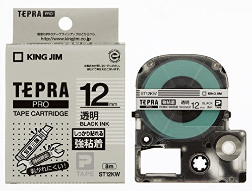 キングジム テープカートリッジ テプラPRO 強粘着 12mm ST12KW 透明