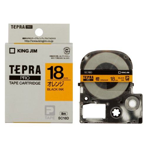 King Jim Tape Cartridge TepraPRO 18mm SC18D Orange