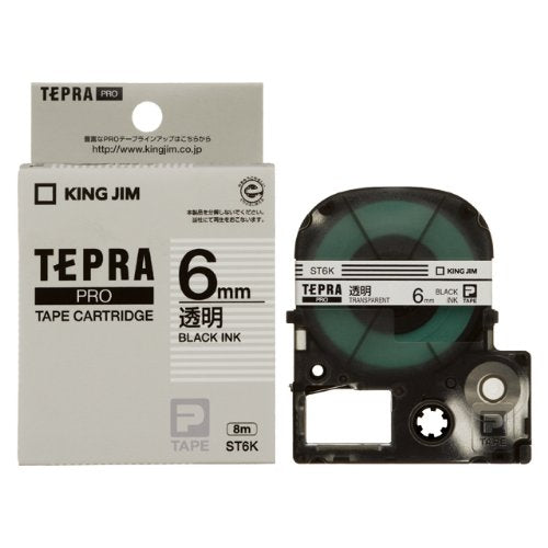 King Jim Tape Cartridge TepraPRO 6mm ST6K Transparent