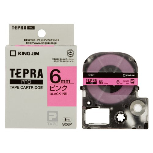 キングジム テープカートリッジ テプラPRO SC6P 6mm ピンク