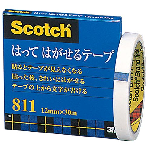 3M スコッチ はってはがせるテープ 12mm×30m 芯76mm 紙箱入り 811-3-12