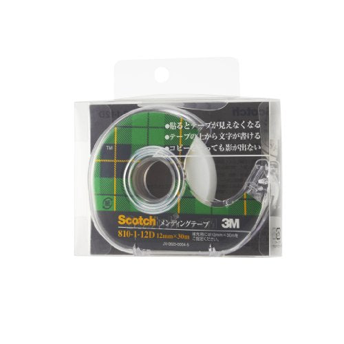 スコッチ メンディングテープ 12mm×30m 芯25mm ディスペンサー付 810-1-12D