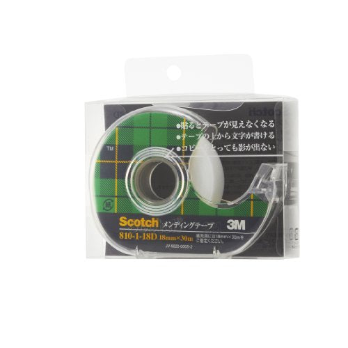 3M スコッチ メンディングテープ 18mm×30m ディスペンサー付き 810-1-18D