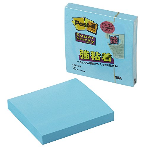 Carnet adhésif fort Post-it 3M (10 blocs inclus) 654SS-B (C Bleu 75X75)