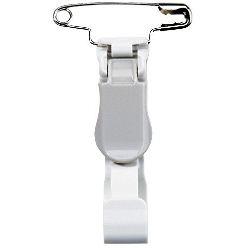 オープン 名札用クリップ（プラスチック製） 安全ピン付 灰 NX-13-GY