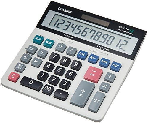 カシオ スタンダード電卓 税計算 加算器方式 デスクタイプ 12桁 DS-120TW 電卓 電卓 卓上型 — オフィスジャパン