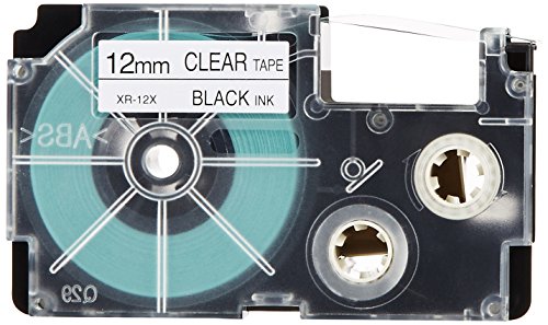 Casio Label Lighter Nameland Tape 12mm XR-12X-5P-E Transparent 5 Pieces